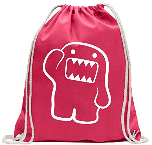 Kiwistar - Turnbeutel - pink - Domo - Fun Rucksack Sport Beutel Gymsack Baumwolle mit Ziehgurt