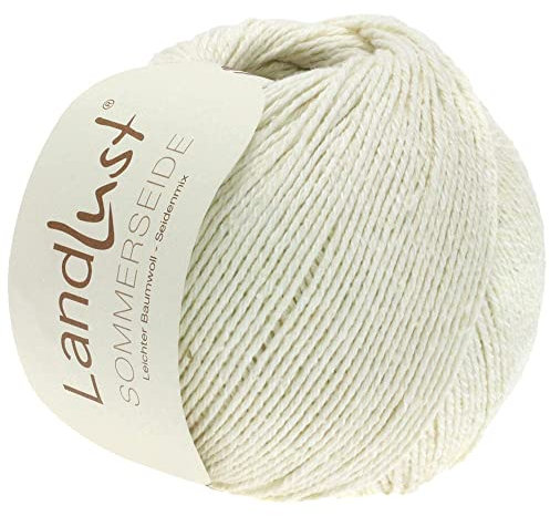 LANA GROSSA Landlust Sommerseide | Feines & leichtes Baumwoll-Seidengarn | Handstrickgarn aus 50% Seide & 50% Baumwolle | 50g Wolle zum Stricken & Häkeln | 170m Garn