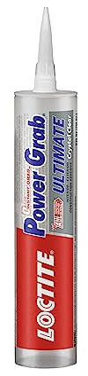 Loctite Power Grab Ultimate Crystal Clear Construction Adhesive, 9 fl oz Cartridge, 1 Pack - Versatile Construction Glue for Cement, Tile, Wall & More