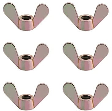 MroMax 1/4 Wing Nuts Zinc Plated Fasteners Parts Hurrican Screws Cymbals Butterfly Nut Bronze Tone 20pcs
