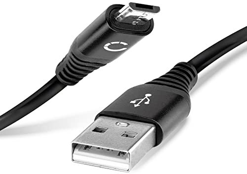 CELLONIC® Micro USB Cable Compatible for Sony Xperia 1 IV Garmin Edge 830 Nikon D5600 JBL Flip 3 3A (PD 100W) Fast Data Transfer 1m Charging/Charger Lead - Black