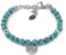 10:10 Bracciale in acciaio inox e pietre naturali da 6 mm, charms albero della vita e beads in acciaio, prodotto realizzato in Italia (Turchese)