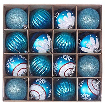 KMKAW Bola De Decoración De Árbol De Navidad Bolas De Navidad Conjunto De Gadgets Familia Festival Boda Reunirse Accesorios Inastillable (16 Piezas) 6 CM,L