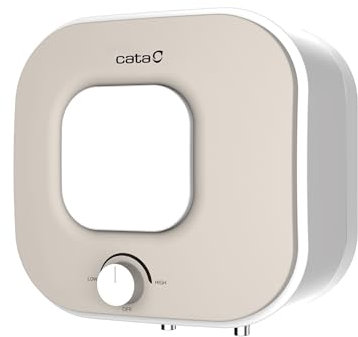 Cata, Termo eléctrico 15 L, Calentador de Agua, Blanco, Modelo Termo CTRC, 15-M, Temperatura de 75 grados C, Clase de Eficiencia Energética A