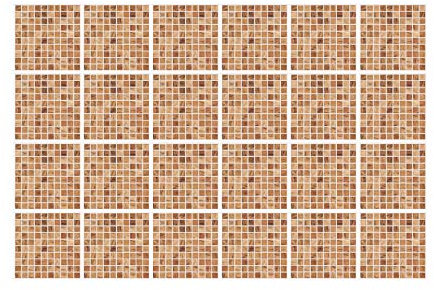 WALPLUS 15cm(6) 120 Pieces Triana Marble Brown and Cream Mosaic Wall Tile Sticker Set Peel and Stick Backsplash Decals Vinyl Home Decors Splashback for Kitchen Bathroom Tile Paint Stick on Wall