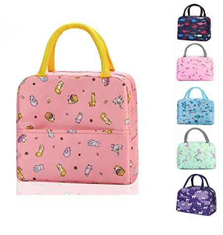 Hillylolly Bento Tasche, Lunch Bag for Women Klein, Lunchbox Tasche Erwachsene, Schützt Lebensmittel vor Wärme und Schmutz (Rot)
