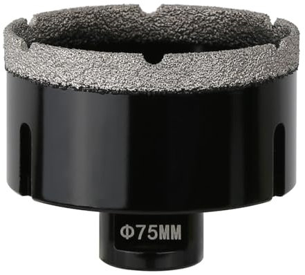 Vearter 75mm Dry Diamond Core Drill Bit, M14 Thread Connection Vacuum Brazed Masonry Hole Saw, Hollow Hole Cutter for Tile, Marble, Granite, Porcelain, Concrete and Quartz Stone