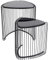 Kare Design Beistelltisch Wire Triangle 2er Set, Schwarz, Dreiecksform, Wohnzimmertisch, moderner Couchtisch, Glasplatte in verspiegelter Optik, Wohnzimmertisch, 47x51x44cm (B/H/T), 39x41x35cm (B/H/T)