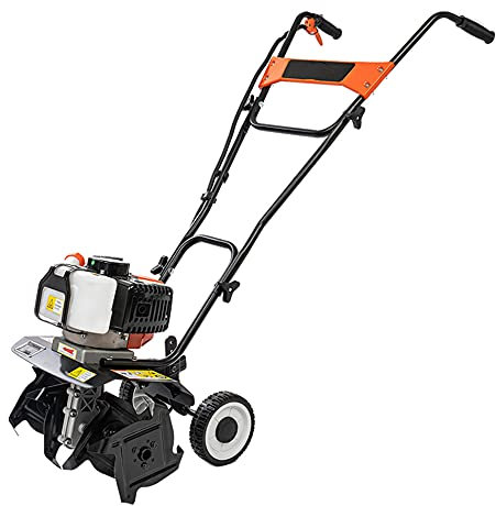 Luxury Petrol Power Tiller, Petrol Rotavator, Garden Cultivator, Working Width 36CM & 10CM Tilling Depth, Lawn Scarifier, for Garden Lawn, Soil Loosening