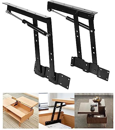 1 Pair Coffee Table Spring Hinge, Folding Support Hinge Load About 50kg/100lb Furniture Accessories Coffee Table Desk Lift up Top Multi-Functional Save Space Hydraulic Spring Lift Support Hardware