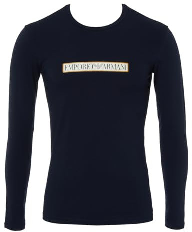 Emporio Armani Herren Emporio Armani Men's T-shirt Logo Label T Shirt, Marine, S EU