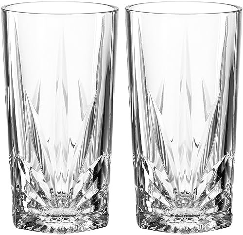 Leonardo Il Mondo Gin Mule Gläser 2er Set - Longdrinkglas mit Facetten-Optik, hochwertig verarbeitet - Inhalt 390 ml - Spülmaschinengeeignet - 2 Gingläser transparent, 077483