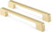 LONTAN 5 Pack Kitchen Door Handles 96mm Cabinet Handles Gold Cupboards Handles Square Drawer Handles Zinc Alloy Bathroom Cabinet Handles Cabinet Pull Handles for Cupboard, 96mm