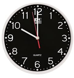 Oxford Calm, Reloj de Pared Silencioso, 25cm, Color Negro