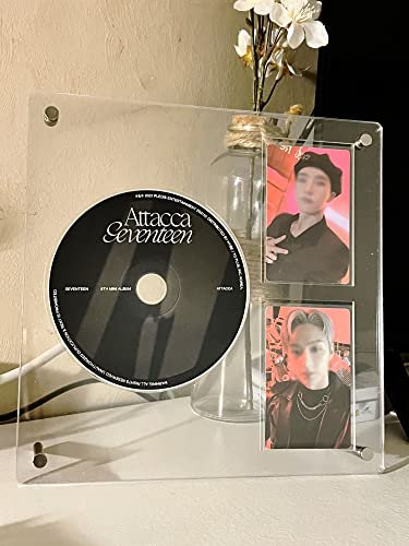 Omxiloyi -Kpop Acryl-Album CD/Fotokarten-Präsentationsständer für 2 Fotokarten, transparentes Regal, Fotokarten-Display-Rahmen, Fotokartenhalter