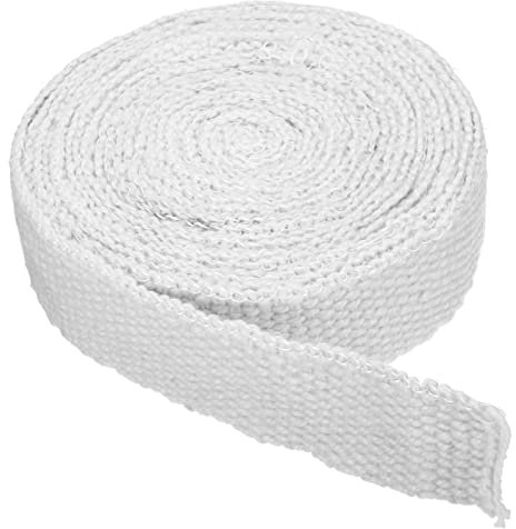 PATIKIL 2x1/8x283 Bois Poêle Joint, Céramique Fibre Plat Haute-Température Resistance Sceau Corde pour Poêles Cheminée Porte, Blanc