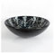 Waschbecken Waschtisch Badezimmer Waschbecken Handgemalte Silber gehärtetes Glas Kunst Becken Waschbecken Badezimmer Runde Arbeitsplatte Waschbecken, 16,5 × 16,5 Aufsatzwaschbecken