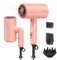 Pretfy Föhn Ionen Haartrockner,2000W Profi Fön Klappbar Haarföhn,Reise Föhn mit 3 Hitze-Einstellungen,Kaltlufttaste,mit Diffusor,Bürste, Spitze (Rosa)