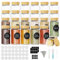 Moreau Lot de 24 pot à épices -Bocaux à Épices en Verre bambou Bois a Epices Cuisine Rangement-Sceller Avec couvercle Avec étiquette, stylo, couvercle intérieur (Carré 120ml 24)