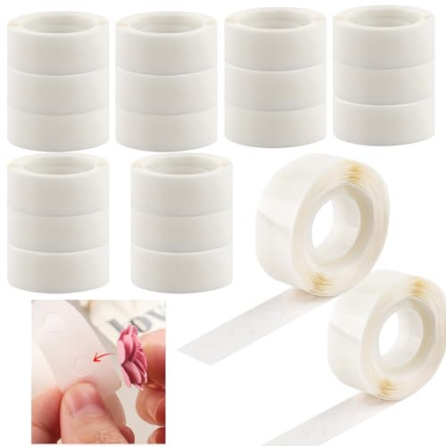 OTCRAFT 6000 mini punti adesivi trasparenti rimovibili, 5 mm, 20 rotoli, adesivi permanenti su entrambi i lati, per palloncini, decorazioni nuziali o fai da te (300 pezzi/rotolo)