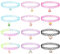 XIHIRCD 12stk Tattoo Halsband, Old-School Elastisch Schlüsselbein-Halskette mit Niedlichen Anhängern Dehnbare 90er 95er Accessoires Schmuckgeschenk für Frauen Mädchen Teenager (Bunt)