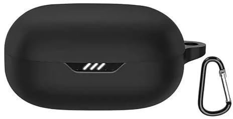 SEIAIYG Hülle für JBL Wave 300TWS, Leichtgewicht TPU Weiche Silikonhülle Stoßfeste Schutzhülle mit Karabiner, Silikon hülle für JBL Wave 300TWS (Schwarz)