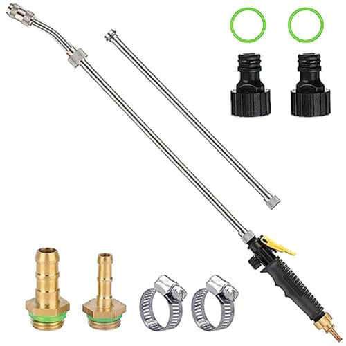 QOXEZY Gartenbewässerungsstab, Sprühstab, Messingstab mit 0,95 cm Schlauch, verstellbarer Ersatz-Gartensprüher für Autowäsche, Blumenbewässerung, Haustierbaden, Reinigung (30 cm)