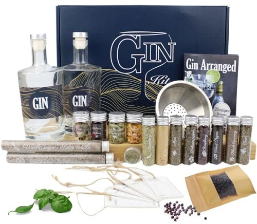 L&G® Kit Gin Maison - Coffret d'Épices et d’accessoires pour Création Personnalisé, Idéal Cadeau Unique pour Noël, Anniversaire ou Saint-Valentin, Expérience de Dégustation DIY Incomparable