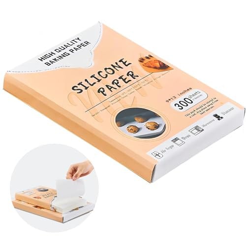 Parchment Sheet 300Pcs,Parchment Paper Sheets 9x13In Non-Stick Baking Paper,Precut Parchment Paper for Baking, Cooking, Grilling, Frying and Steaming, Fit for Quarter Sheet Pans