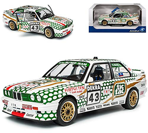 alles-meine.de GmbH B*M*W 3er E30 M3 Coupe Sport Evolution DTM 1992 Berg Tic Tac 1982-1994 1/18 Solido Modell Auto mit individiuellem Wunschkennzeichen