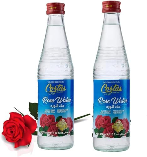 CORTAS Rose Water – 100% Pure & Natural Floral Essence for Culinary and Beauty Use (500ml, 2 Bottles)