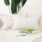 Madizz 2er Set Polyester Leinen Kissenbezügen mit breiter Kante Weiche dekorative Kissenbezüge für Sofa Schlafzimmer Kissenhülle Elfenbein 40x60 cm Rechteckig