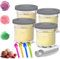 Creami Behälter für die Ninja Creami Behälter,Ice Cream Pints Beche mit Bunte Löffel-4Pcs+Eisportionierer,Eisbehälter für Speiseeis,Creami Behälter,Ninja Eisbehälter für NC301 NC300 NC299AMZ-Serie