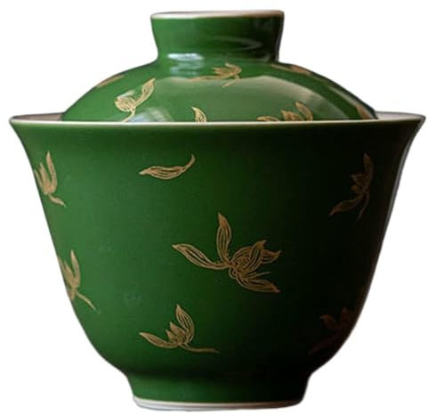 Chinesische Teetasse aus Keramik China Teeservice, 150ml Antike Keramik Orchidee Muster Gaiwan Tee Schüssel Haushalt Tee Tasse Kung Fu Tee-Set