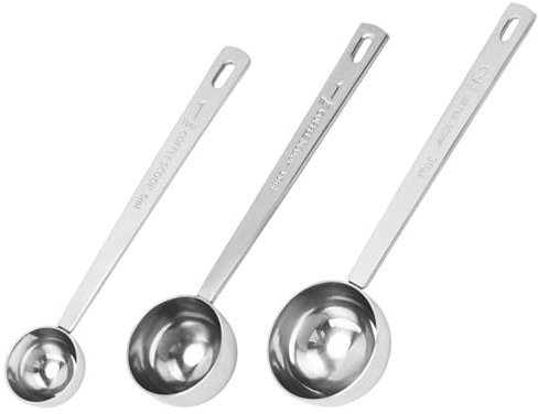 Hwtcjx 3 piezas Cucharas Medidoras, Juego de Cuchara Medidora de Acero Inoxidable para Cocinar y Hornear, Medida Taza, Tazas Medidoras, Herramienta de Medición para Medir Líquidos y Sólidos(5/15/30ml)