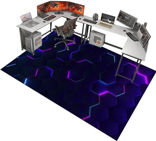 Bürostuhl Unterlage, Gaming Teppich Stuhlunterlage, Bodenschutzmatte für Hartböden Antirutsch, Schreibtischstuhl Unterlage für Laminat, Schutzmatte für Laminat, Computerstuhl Teppiche 60 x 90 cm