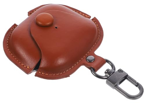 jojofuny Case Pro Compatible Wireless Earbuds Protective Cover Leather Craftsmanship Easy to Carry Brown