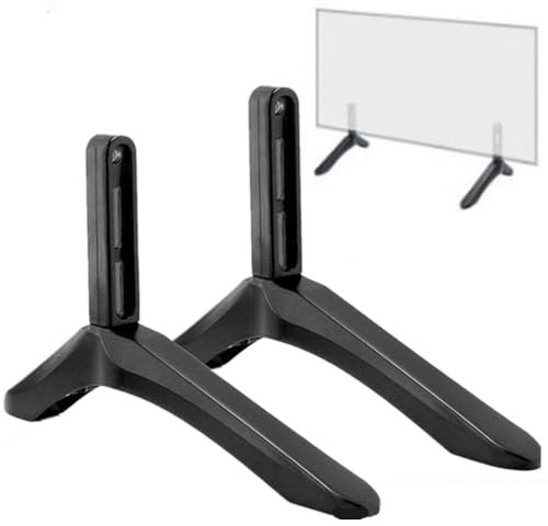 Tv Pedestal Feet Stand Mount, Universal TV Base Stand Compatible with Most 32-55 Inch TV, TV Stand Legs Smart TV Table Top Stand, Flat Panel Tv Replacement Base, No Drilling Required Loopunk