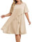 Hanna Nikole Dresses for Women UK Elegant Plus Size Mother of The Bride Dresses Chiffon Sequin Round Neck Evening Wedding Guest Dress Midi Formal Cotail Dress Apricot