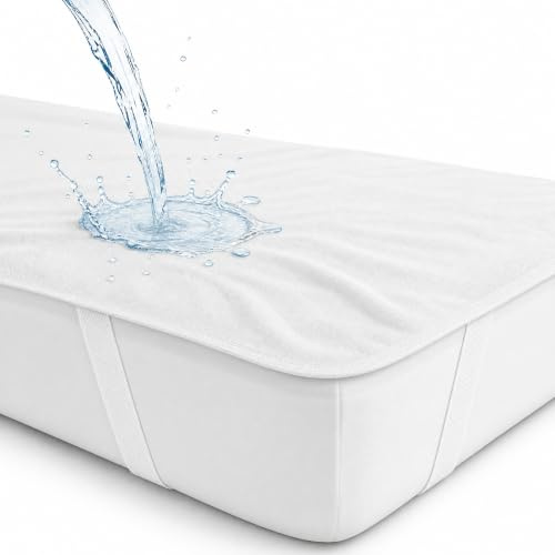 Matratzenschoner 120x200 wasserdicht - Molton Matratzenauflage Baumwolle | Atmungsaktiv & sicherer Halt durch Übereckgummis bis 25 cm - 95°C waschbar, OEKO-TEX zertifiziert & mit PU-Membran