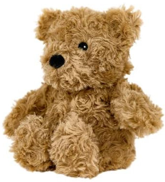 Warmies Brown Curly Bear Plush Mini Size, Fully Microwavable and Weighted Cuddly Toy for Anxiety, Chill in The Freezer or Heat in Microwave, Soft Toy Heat Pad