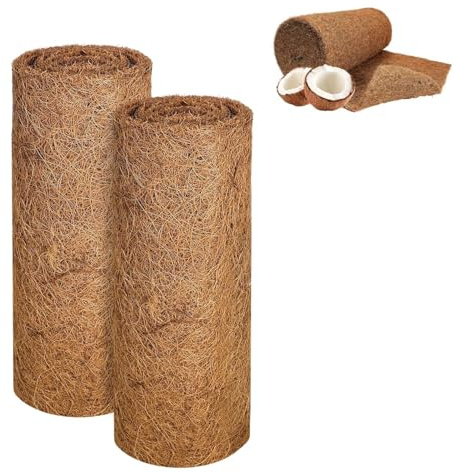 2 estera de coco para plantar jardín, 100 x 30 cm, 100 % inserto de fibra de coco natural, protección vegetal, invierno, estera de coco para plantas en macetas, macetero de tela, ventana, caja, jardín