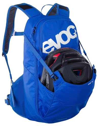 EVOC RIDE 16 bike backpack, (trekking backpack with clever pocket management, ventilated back padding, hydration pack with hydration bladder compartment), royal blue