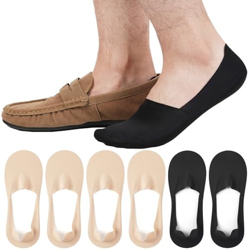 ILovDaisy Mens Invisible Trainer Socks, No Show Nylon Loafers Socks | Non Slip Low Cut Socks for Mens & Womens, Breathable Summer Hidden Socks for Sneakers, Canvas, Boat Shoes
