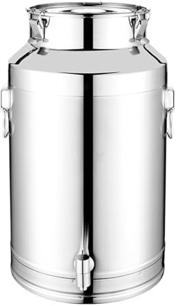 qokeeu Stainless Steel Wine Storage Barrel Capacity Farm Milk Jugs 5L 9L 14L Stainless Steel Wine Bucket Milk Jug Bucket with Lid Oil Canister for Outdoor Use - For Beer Food Flour Coffee Sugar