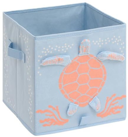 Atmosphera - Kinderaufbewahrungskorb orta 29x29cm blau schildkrötenprint