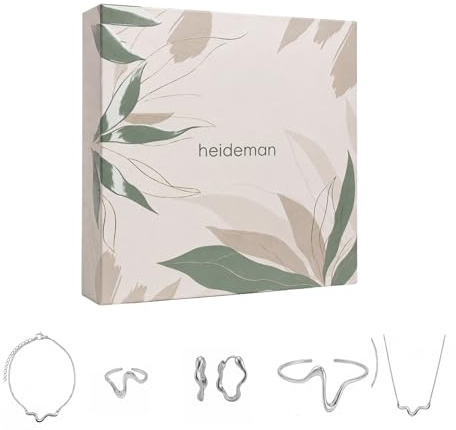 Heideman Schmuckset Damen Santorini Edelstahl Wellenform 5-tlg | Set im Wellendesign, wahlweise Gold- oder Silberoptik, hautfreundlich, nickelfrei, schöne Geschenkidee für sie