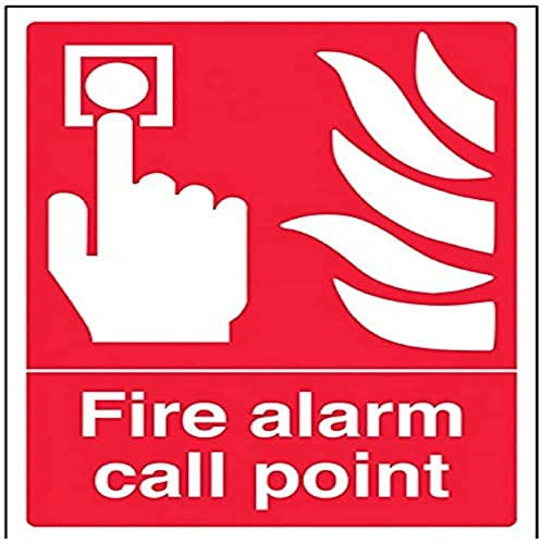 VSafety Panneau autocollant en vinyle avec alarme incendie – Portrait – 150 mm x 200 mm