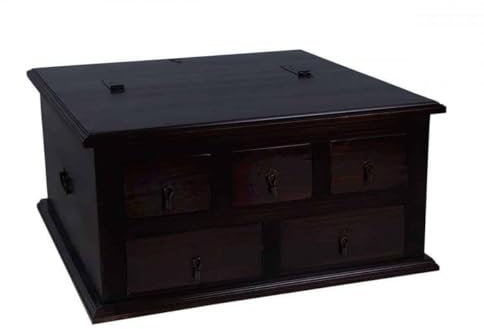 MiaMöbel Truhentisch Mexico Kolonial 81x47x81 cm Mexico Möbel Kolonialstil Massivholz Pinie Kolonialstil