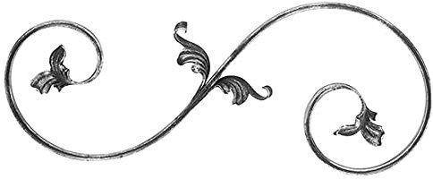 Fenau | Barockelement | links | Schwerbarock | Maße: 220x540 mm | Material: 16x8 mm | Stahl S235JR, roh